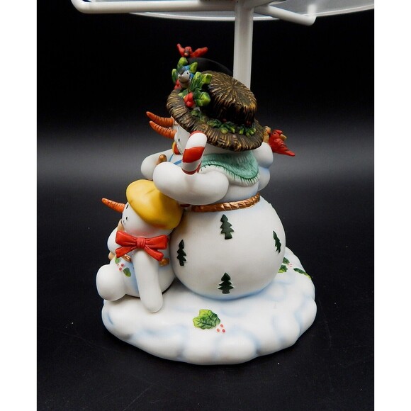 PartyLite Snowman Snowbell Family Tealight Lamp w/Snowflake P7866 Shade Holiday - Picture 6 of 12